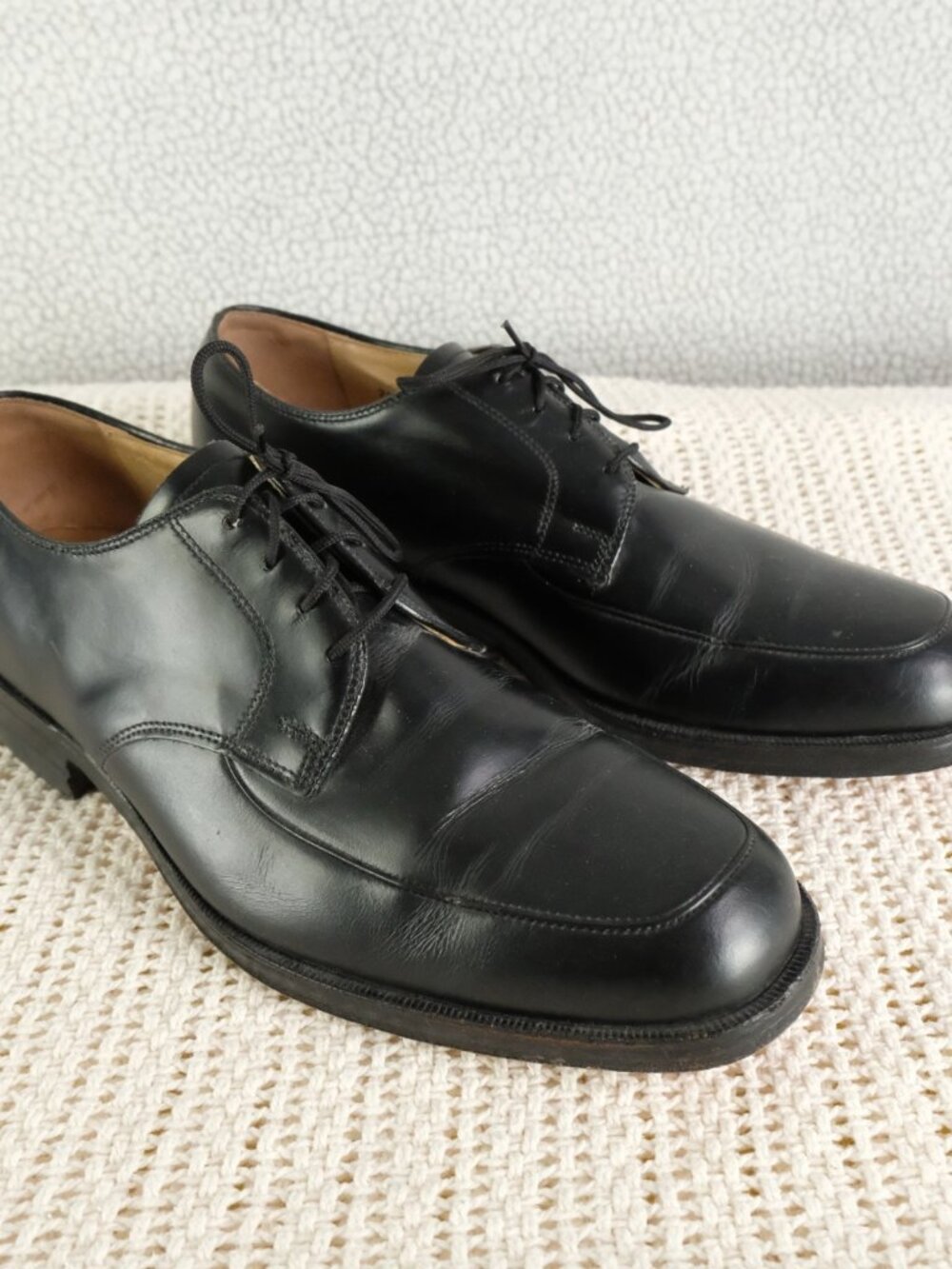 Benchmark By Jarman Shoes Mens 7.5 Black Oxfords Lace Up Vintage Dress